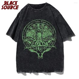 Men's T Shirts Large And Tall Size Green Cthulhu Tees Men Streetwear Fashion England Style Tshirts Tshirt 1980'S