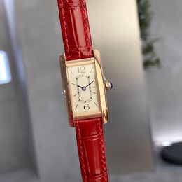 Luxury watch, women's watch, slim and colorful appearance, 316L fine steel, Swiss quartz movement, strap made of Italian calfskin, size 35.8mmX19mmX6.3mm