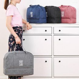Storage Bags Smooth Zipper Widened Hand Straps Travel Bag Bottom Shoe Lining Oxford Cloth Household Supplies