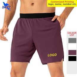 Running Shorts Customize LOGO Summer Single Layer Men Gym Sports Quick Dry Workout Training Fitness Short Pants Elastic Trunks