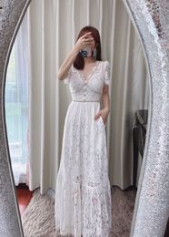 New S-elf-Portrait white mint lace ribbon midi Dress