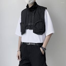 Women's Vests American Tooling Vest Coats Summer Men's Handsome Functional Loose Casual High Street Sleeveless Jacket Male Clothes