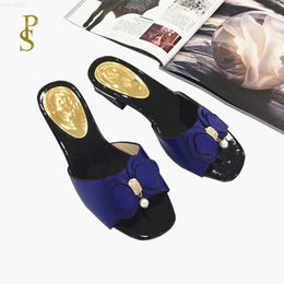 Slippers Women mama shoes Low heel shoes African style slippers with bows woman shoes L230717