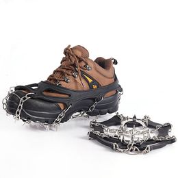 Climbing Ropes 19 Teeth Crampons Ice Gripper Spike for Shoes Anti Slip Snow Spikes Steel Chain Outdoor Winter Hiking Claw 230717