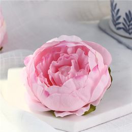 50Pcs 10CM Whole Artificial Silk Decorative Peony Flower Heads For DIY Wedding Wall Arch Home Party Decorative High Quality Fl269r