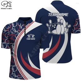 Men's Polos Bowling Quarter-Zip Shirt Men Custom Jersey With Name Team League 3D Printed Polo Shirts Tees Tops