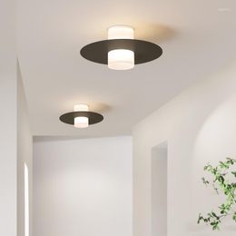 Ceiling Lights Led Light Aisle Corridor Hallway Modern Chandelier Lamp For Living Room Dining Kitchen Bedroom Black White