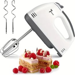 Hand Mixer Electric,7-Speed Electric Hand Mixer,with 2 Dough Hooks 2 Beaters,110V, 50/60Hz,Beaters And Whisk,White