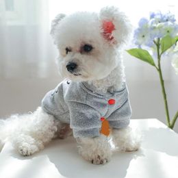 Dog Apparel Coat Soft Cartoon Pictures Comfortable Washable Durable Keep Warm Polyester Xmas Santa Claus Pet Costume For Autumn