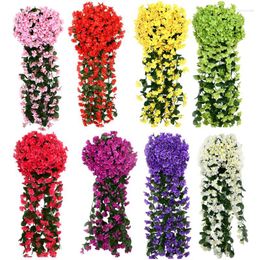 Decorative Flowers Artificial Aesthetic Wedding Party Hanging Balcony Garden Fake Plants Outside Porch Home Decoration