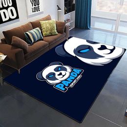 Carpets Art Panda 3D Print Carpets for Living Room Bedroom Decor Carpet Soft Flannel Home Bedside Floor Mat Play Area Rugs Dropshipping R230717