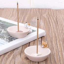 Candle Holders Cartoon Animal Shape Incense Holder Leaf Line Burner Table Crafts Sandalwood Coil Base Home Decoration