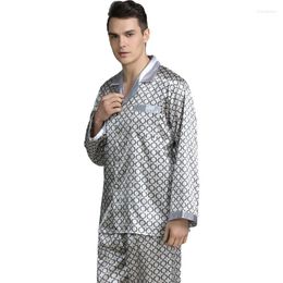 Women's Sleepwear Mens Silk Satin Pajamas Set Pajama Pyjamas Pijamas Feminino Luxury Men's Loungewear Long-sleeve Fashion Ice