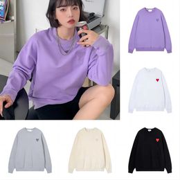 Male and female designer long sleeved sweater High quality embroidery Red heart and letter A combination Amis Paris pullover Couple brother sisters Sweatshirt mi9