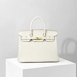 Handmade Handbag Top Leather Luxurys Bag Handbag 2024 Layer Women's Lychee Grain 30cm25cm Shoulder Crossbody Bags Cy