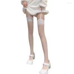 Women Socks Xingqing Lace Suspenders Pants See Through Pantyhose Ultra-Thin High Tube Stockings Underwear