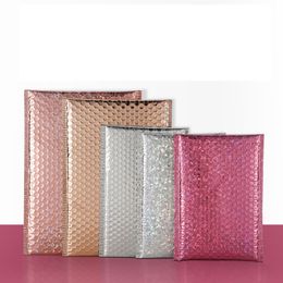 Gold/Rose Gold/Laser bags Silver Aluminum Foil Bubble Mailer CD Eyelash Packaging Padded Envelopes 15X20CM