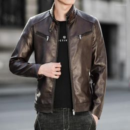 Men's Jackets 2023 Men Casual Leather Jacket Autumn Spring Fashion Mensa Zipper Coat Outdoor Motorcycle Coats Clothes Jaqueta Motociclista