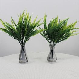Decorative Flowers 6Pcs Artificial Ferns Plants Plastic Shrubs Greenery For House Outdoor Garden Office Decor Imitation