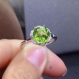 Cluster Rings Natural And Real Peridot Ring Gem 925 Sterling Silver Wholesale Fine Jewelry Gemstone