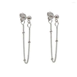 Stud Earrings 925 Sterling Minimal Mini Ball Beaded Gold Filled Jewellery With Tiny Long Tassel Chain Girls Delicate Dainty Earring