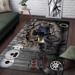 Carpets 3D Vintage car Area Rug Large Carpet Rug for Living Room Bedroom Sofa Decoration Doormat Kitchen Non-slip Floor Mat picnic camp R230717