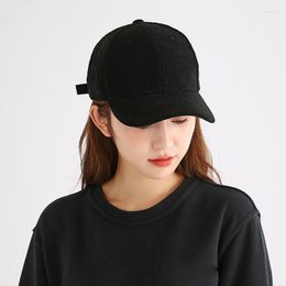 Ball Caps Winter Baseball Women Solid Color Soft Corduroy Unisex Outdoor Sun Hats Long Visor Brim Adjustable