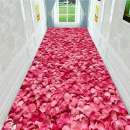 Carpets New 3D European Style Large Floral Non-slip Corridor Carpet Home Bedroom Living Room Kitchen Floor Mat Carpet Alfombra R230717