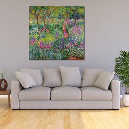 Famous Paintings by Claude Monet The Iris Garden at Giverny Impressionist Landscape Hand Painted Oil Artwork Home Decor