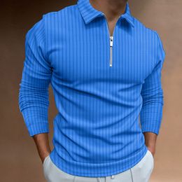 Men's Polos High End Cotton Designer Fashion Brand Polo Shirt Men Europe America Top Quality Casual Long Sleeve Tops Men Clothes 230717