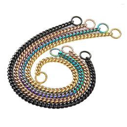 Dog Collars 10MM Cuban Link Collar Chain Stainless Steel Metal Slip For Dogs Cat Multicolour Colour