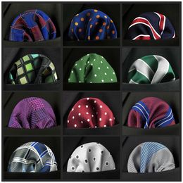 Handkerchiefs Colourful Dots Crimson Business Multicolor Pocket Square Mens Classic Suit Gift Striped Handkerchief Checkes Acceossories 230717