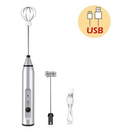 1pc Electric Egg Beater, Milk Frother, 3-speed Adjustable Household Hand Mixer; Rechargeable Milk Frother With Battery