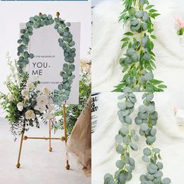 Decorative Flowers 1pc Artificial Green Eucalyptus Willow Leaves Garland Vine Wedding Greenery Home Birthday Party Table Wall Decor