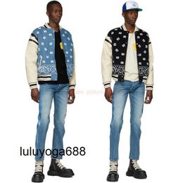 New 2023 Designer Clothing Fashion Brand Coats Rhude Cashew Flower Lightning Sleeve Raglan Baseball Jersey Denim Corduroy Jacket Couple Coat jacket