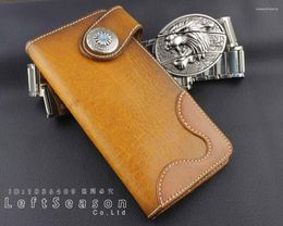 Wallets High Quality Expensive Genuine Leather Luxury ID Card Cash Long Wallet Purse Tan