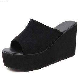 Slippers Comemore Wedges Sandals Platform High Heel Fashion Open Toe Ladies Casual Shoes Comfortable Female Flipflop Summer Slip on Women L230717