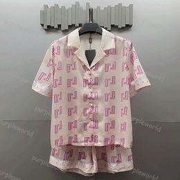 Womens Sleepwear Silk Satin Nightgown Set Short Sleeve Two Piece Sets Pyjamas Loungewear Button Down