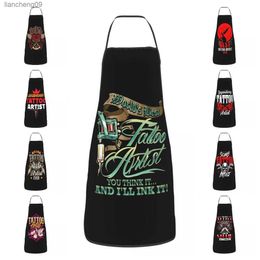 Unisex World's Best Tattoo Artist Apron Kitchen Chef Cooking Baking Bib Men Women Tattooists Tablier Cuisine for Painting L230620