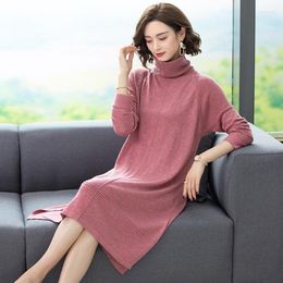 Women's Sweaters Arrival Ladies Turtleneck Cashmere Sweater Dress Pullover Female Loose Long Sleeve Knit Wool
