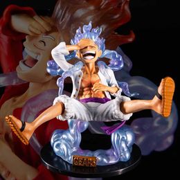 Anime Manga Anime One Piece Luffy Gear 5 Figurine Sun God Nikka 19cm PVC Action Figures Collectible Model Dolls Toys for Boys Cartoon Gifts L230717