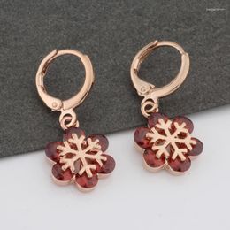 Dangle Earrings Hanging Trend Sunflower Natural Zircon Women Party Fashion Jewelry Rose Gold Color Luxury Bridal Drop