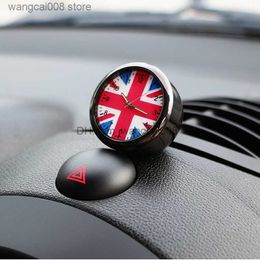 Interior Decorations Car Interior Union Jack Air Outlet Clock Decoration for Mini Cooper Decoration Electronic Meter Clock Car Sticker Watch cool T230717