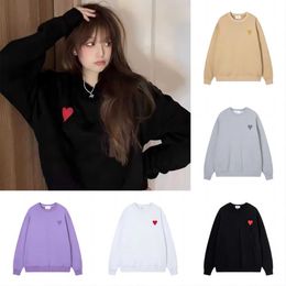 Male and female designer long sleeved sweater High quality embroidery Red heart and letter A combination Amis Paris pullover Couple brother sisters Sweatshirt mi2