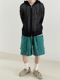 Männer Pullover Aushöhlen Strickjacke Männer Gestrickte Sommer Casual Atmen Mode Kleidung Mit Kapuze Leichte Mäntel 2023