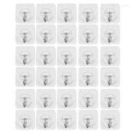 Hooks 30 Packs Reusable Adhesive Transparent Heavy Duty Wall With No Scratch Waterproof And Oilproof