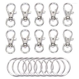 Keychains 100Pcs Metal Key Chain Rings Swivel Clasps Lanyard Snap Hook Lobster Claw Jewelry Finding 50pcs Clasp