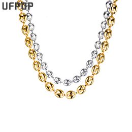 Wedding Jewellery Sets Collier Acier Inoxydable Stainless Steel Coffee Bean Bracelets Necklaces Waterproof Chains Gifts In 230717