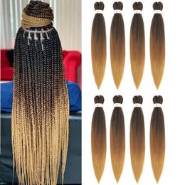 Pre stretched Easy Braiding Hair 26 Inch Braids Crochet Hair Ombre Braiding Hair Synthetic Hair for Braiding Ombre Braiding Hair Extensions