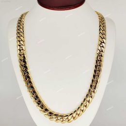 Jóias sofisticadas Real 10k 14K Gold Miami Chain Colar Rippense Fast 18mm Cadeia cubana de ouro puro para homens Mulheres